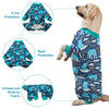 LovinPet Large Dog Clothes, Pet Anxiety Relief, UV Protection, Large Breed Dog Pajamas, Lightweight Stretchy Knit Fabric Onesie, Blue Elephant Print Weimaraner Jammies, Pet PJ's/XXL