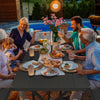 YITAHOME 6FT Large Folding Picnic Table w/Easy Assembly Steel Frame & Wood Like Tabletop, All Weather Folding Picnic Tables with Benches Ideal for Yard Patio Lawn Party, Black
