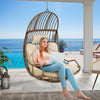 YITAHOME Hanging Egg Swing Chair Egg Chair Wicker Indoor Outdoor Hammock Egg Chair with Cushions 330lbs for Patio, Bedroom, Garden and Balcony, Beige (Stand not Included)