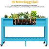 DWVO 47x18x31in Raised Garden Bed, Weather Resistant Poly Wood Planter Box Stand, Planter Box with Legs, Storage Shelf & Lockable Wheels, Elevated Garden Bed for Backyard Patio Balcony - Aruba Blue