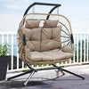YITAHOME Hanging Egg Swing Chair with Stand Egg Chair Wicker Indoor Outdoor Hammock Egg Chair with Cushions 550lbs for Patio, Bedroom, Garden and Balcony