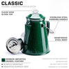 COLETTI Classic Percolator Coffee Pot — Camping Coffee Percolator, Campfire Coffee Pot – Camping Percolator for Groups — Brew for the Whole Campsite (Green, 12 Cup)