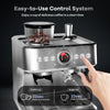 Garvee 20 Bar Espresso Machine, Espresso Maker with Grinder and Milk Frother Steam Wand, Professional Coffee Machine with 96 Oz Removable Water Tank for Cappuccino Latte, Silver