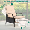 YITAHOME Outdoor Recliner Chair, 2-Piece Patio Adjustable Wicker Reclining Lounge Chairs, Dual-use Rattan Furniture Set with Soft Thick Cushions, Extended Footrest, Flip Back, Brown & Beige