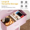 DWVO Storage Drawer with 4 Drawers - Fabric Dressers, Dresser for Living Room, Closets - Sturdy Steel Frame, Wooden Top & Easy Pull Fabric Bins, Cool Pink