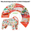 LovinPet Large Dog Pajamas, Undershirt for Dog Coats, Anti Licking, Pitbull Clothes, Pet Anxiety Calming Onesies for Dogs, White Dinos Print, Pet Pajamas for Dogs, Pitbull Shirt, M