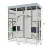70” Catio Outdoor Cat Enclosure, Large Wood Cats House, Catio Window Cat Enclosure, Jumping Platform & 2 Napping Resting Box