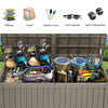 YITAHOME 180 Gallon XL Outdoor Storage Deck Box with Divider, Waterproof & Lockable, Ideal for Patio Furniture and Garden Tools, Resin-Built, Wood-Like Texture, Brown