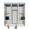 70” Catio Outdoor Cat Enclosure, Large Wood Cats House, Catio Window Cat Enclosure, Jumping Platform & 2 Napping Resting Box