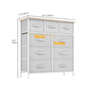 DWVO 9 Drawer Dresser, Light Gray Fabric Storage Tower, Tall Organizer Unit for Room, Living Room, Hallway, Closets - Sturdy Steel Frame, Wooden Top & Easy Pull Bins