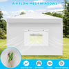 DWVO 10x20 Pop Up Canopy Tent with 6 Removable Sidewalls, Easy Set Up Outdoor Patio Canopy with 4 Mesh Windows, 6 Ropes, 12 Stakes & 1 Roller Bag for Outdoor Events, Party, Wedding, Birthday, White
