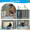 Wooden Window Catio Outdoor Cat Enclosure, Large Feral Cat Shelter for Mulitiple Cats, Walk In Cage With 7 Removable Napping Houses, Outside Cats Patio Enclosure Weatherproof Roof Gray