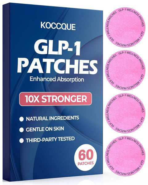 KOCCQUE GLP-1 Patches for Men & Women – Natural Formula with Berberine | 8-Hour Long-Lasting | Wellness Health Management | Suitable for All Skin Types – Apply to Various Parts 60 Count (Pack of 1)