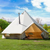 YITAHOME Canvas Bell Tent Cotton Canvas Yurt Tent 4 Season Waterproof Glamping Tents w/Stove Jack for Family Camping Outdoor Hunting Party (6M/20FT)