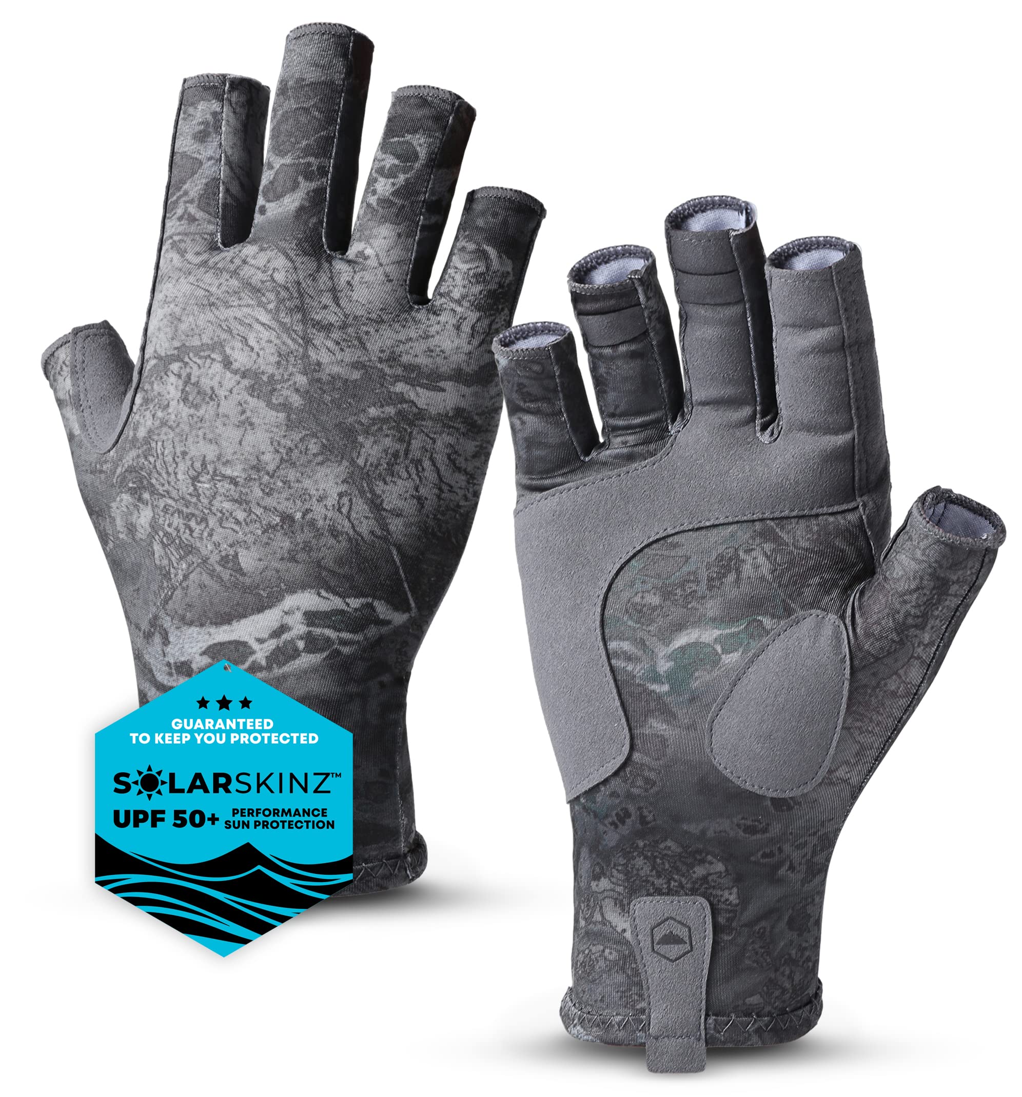Tough Outdoors Fingerless UV Fishing Gloves - Men & Women - UPF 50+ Sun Protection - Kayaking & Sailing Gloves