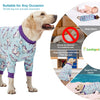 LovinPet Large Dog Pajamas PJS, Wound Care/Post Surgical Recovery Shirt for Big Dogs, Lightweight Stretchy Pullover Dog Onesie, Stop Shedding for Dogs, Magical Unicorn Rainbow Print, Pet PJ's, 2XL