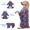 LovinPet Pit Bull Pajamas Large Dogs PJS - Tiger Garden Blue and Pink Print/Lightweight Stretchy Knit Big Dog Pullover Jammies, Large Breed Dog Pajamas, Pet PJ's /3XL