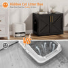 GarveeHome Cat Litter Box Enclosure, Hidden cat Litter Box Furniture with with 2 Doors and Pads, Wooden Kitty Litter Box Cabinet Furniture (Black, 1 Room)