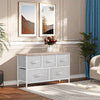 GOOBED 5 Drawer Dresser - Fabric Storage Tower, Organizer Unit for Living Room, Hallway, Closets - Sturdy Steel Frame, Wooden Top & Easy Pull Fabric Bins