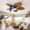 YITAHOME Tropical Ceiling Fan with Lights, 3 Ways Control, Dimmable 52 Inch Ceiling fan with Cleaner Duster, Smart Ceiling Fan Compatible with Alexa for Living Room, Dining Room