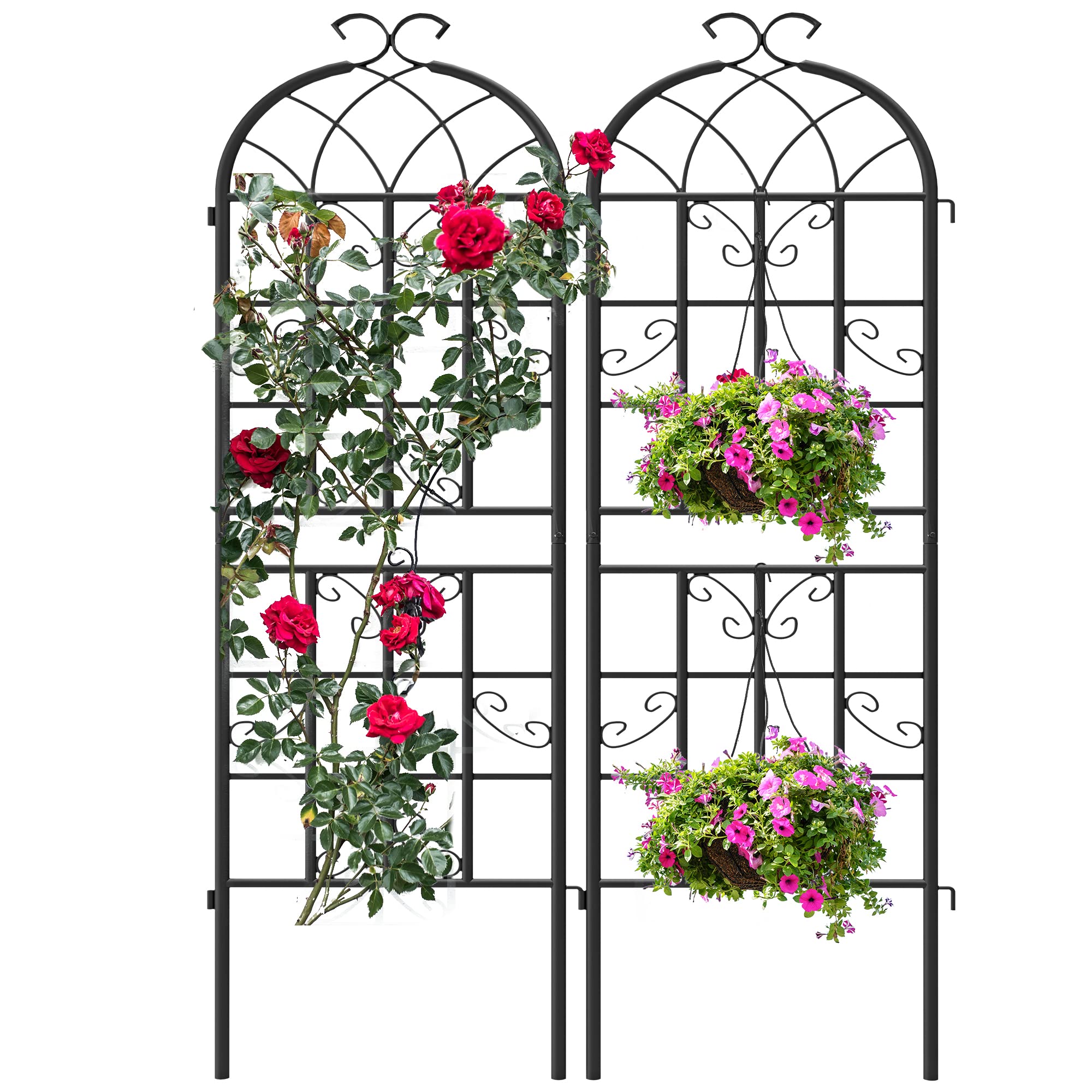 YITAHOME Garden Trellis Garden Fencing for Climbing Plants 2 Pack Decorative Plant Trellis Vegetables and Flower Trellis for Outdoor Patio-19.7×70.9 inches