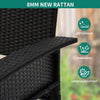 YITAHOME Wicker Hanging Porch Swing Chair 2-Seats Outdoor Black Rattan Patio Swing Lounge w/ 2 Back Cushions Capacity 530lbs for Garden, Balcony, Living Room, Beige