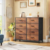 DWVO 8 Drawers Fabric Dresser, Furniture Storage Tower Cabinet, Organizer for Room, Living Room, Hallway, Closet, Sturdy Steel Frame, Wooden Top, Easy-to-Pull Fabric Bins