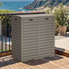YITAHOME Outdoor Resin-Based Dual Compartment Trash Bins, 62 Gallon Capacity, Easy-to-Clean Hideaway Garbage Cans with Lid and Drip Tray (Light Brown)