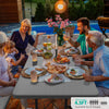 YITAHOME 6FT Large Folding Picnic Table w/Easy Assembly Steel Frame & Wood Like Tabletop, All Weather Folding Picnic Tables with Benches Ideal for Yard Patio Lawn Party, White