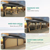 YITAHOME 12X18FT Hardtop Gazebo Double Roof Canopy Galvanized Iron 4.7X4.7'' Aluminum Pillar Garden Tent Curtains Netting for Patios Backyards Decks Lawns