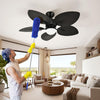 YITAHOME Tropical Ceiling Fan with Lights, 3 Ways Control, Dimmable 52 Inch Retro Ceiling fan with Cleaner Duster, Black Smart Ceiling Fan Compatible with Alexa for Living Room, Dining Room