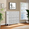 GOOBED 9 Drawer Dresser, Light Gray Fabric Storage Tower, Tall Organizer Unit for Room, Living Room, Hallway, Closets - Sturdy Steel Frame, Wooden Top & Easy Pull Bins