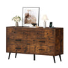 DWVO Rustic Brown 6 Drawer Dresser, 47