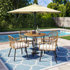 YITAHOME Rattan Outdoor Dining Chairs Set of 4 with Curved Back & Cushions Wicker Bistro Chairs with Armrest Woven Rattan Chair All-Weather Wicker Patio Dining Chair for Outdoor/Indoor, Beige