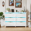 DWVO 6-Drawer Dresser for Room, White Wood Dresser with Charging Station and LED RGB Light, Chest of Drawers Storage Organizer TV Stand for 60'' TV for Room, Living Room, Closet, Entryway