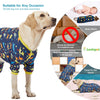 LovinPet Big Dog Pajamas for Large Dogs/Prehistoric Adventure Dinosaur Navy Print/Lightweight Stretchy Knit Pullover Dog Clothes/Large Dog Onesie, Pet Pajamas for Dogs, Pet PJ's/L
