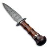 WARIVO KNIFE Handmade Damascus Steel Dagger Knife, 13 Inches Hunting knife Perfect Grip with Wood Handle, EDC Fixed Blade Knife With Leather Sheath for Camping, Tactical, Survival