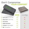 Zumi 100% Cotton Quick Dry Large Travel Towel - Soft, Thin, Compact, Highly Absorbent, Lightweight Camping Towel for Beach, Gym, Bath, Shower, Swimming, Dorm, RV - Gray