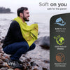 Zumi 100% Cotton Quick Dry Large Travel Towel - Soft, Thin, Compact, Highly Absorbent, Lightweight Camping Towel for Beach, Gym, Bath, Shower, Swimming, Dorm, RV - Gray