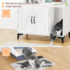 GarveeLife Litter Box Enclosure with Shelves, Cabinet, Hidden Cat Box Furniture, Scratching Mat, Wood Sturdy Washroom Storage, Indoor House, White