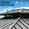 YITAHOME 10x12ft Gazebo Double Roof Hardtop with Nettings and Curtains, Heavy Duty Galvanized Steel Outdoor Vertical Stripes Roof for Patio, Backyard, Deck, Lawns, Brown