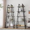 GarveeHome 5 Tier Ladder Bookshelf, Narrow Open Book Shelf, Tall Standing Bookcase with Steel Frame, Industrial Ladder Storage Shelves for Living Room, Bedroom and Kitchen, Light Yellow Wood Grain