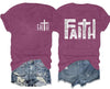 Faith Shirts for Women Christian Shirt Jesus Cross Graphic Tees Bible Verse Religious Sayings Casual Tops Purple