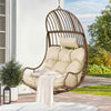 YITAHOME Hanging Egg Swing Chair Egg Chair Wicker Indoor Outdoor Hammock Egg Chair with Cushions 330lbs for Patio, Bedroom, Garden and Balcony, Beige (Stand not Included)
