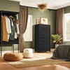 DWVO Dresser with 4 Drawers - Fabric Dresser, Organizer Unit for Bedroom, Living Room, Closets - Sturdy Steel Frame, Easy Pull Fabric Bins & Wooden Top