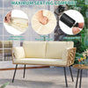 YITAHOME Wicker Patio Loveseat, All-Weather Rattan Outdoor Sofa for Balcony, Backyard, Pool, Porch, Deck, Outdoor Sectional Furniture Set with Table & Cushions - Beige