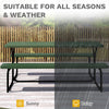 DWVO 6FT Picnic Table, Heavy Duty Outdoor Picnic Table and Bench w/Umbrella Hole, Resin Tabletop & Stable Steel Frame Ideal for Yard Patio Lawn Party, Green