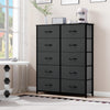 DWVO 10 Drawer Dresser - Fabric Storage Tower, Organizer Unit for Living Room, Hallway, Closets - Sturdy Steel Frame, Wooden Top & Easy Pull Fabric Bins