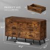 DWVO Rustic Brown 6 Drawer Dresser, 47