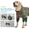 LovinPet Large Dog Onesies Big Pajamas: Wound Care/Post Surgery, Anxiety Relief, Lightweight Stretchy Fabric, Dog Pajamas,Dog Jammies, Reflective Stripe, Dew & Moss Dark Green Print, Pet PJ's /3XL